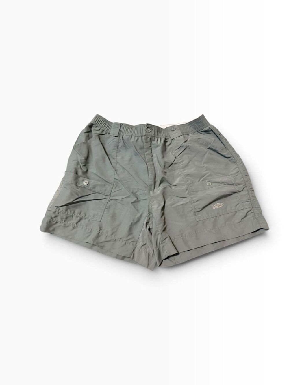 Mens Aftco Bluewater Green Fishing Shorts with Elastic Waist Size 40